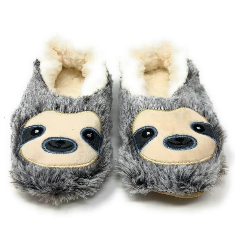 Oooh Yeah Socks Women's Cozy Slippers, Oooh Yeah Sherpa Socks Funny Fluffy Fuzzy Animal Comfy Soft House Slippers (M, Sloth Steps)