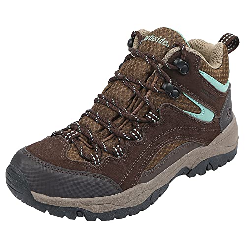Northside USA Women's Pioneer Waterproof Hiking Boot, Dark Brown/Sage, 8 Medium US