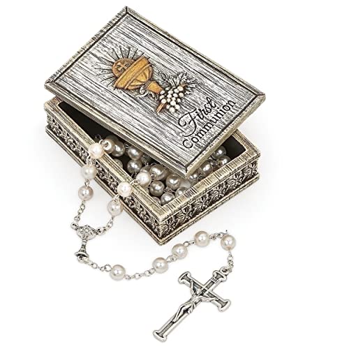 Roman 602064 Joseph Studio Distressed Communion Keepsake Box, 2-inch Height, Resin