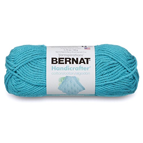 Spinrite Yarns (CA) Bernat Handicrafter Cotton Solids Yarn, 1.75 oz, Gauge 4 Medium, 100% Cotton, Mod Blue