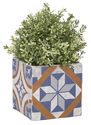 Esschert Design AC177 Concrete Portugese Tile Flower Pot