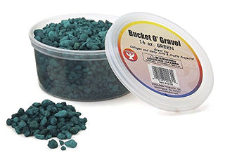 Hygloss Products, Inc Craft Rocks Mini Stones for Art Projects-Bucket O' Gravel, Green, 1 lb