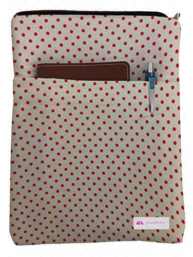 Shelftify Red Polka Dots Book Sleeve - Book Cover for Hardcover and Paperback - Book Lover Gift - Notebooks and Pens Not Included