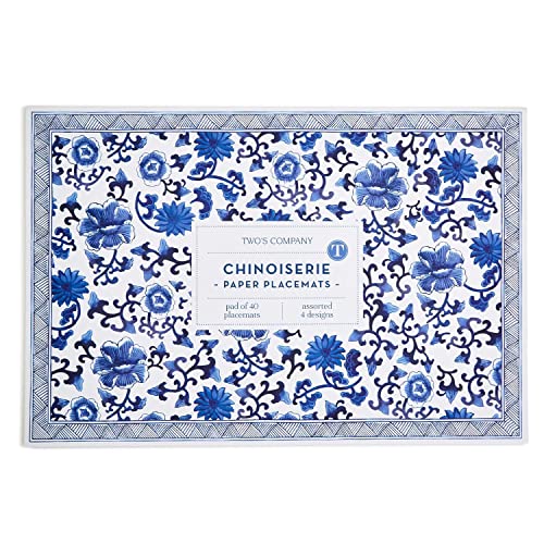 Two's Company 53693 Chinoiserie 40 Pieces Paper Placemat Book