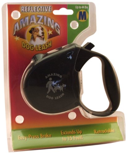 Amazing Pet Products Retrable Leash for Dogs/Cats up to 44-Pound, Black