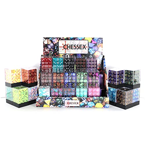 DND Dice Set – Chessex D&D TTRPG Dice – Sampler Best of Chessex 36D6 (2021 Mix) – Dungeons and Dragons Dice – 25 Sets – 36 12MM Dice per Set - D6