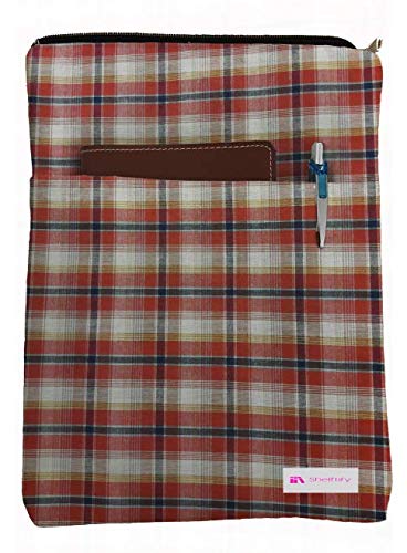 Shelftify Red Plaid Book Sleeve - Book Cover for Hardcover and Paperback - Book Lover Gift - Notebooks and Pens Not Included