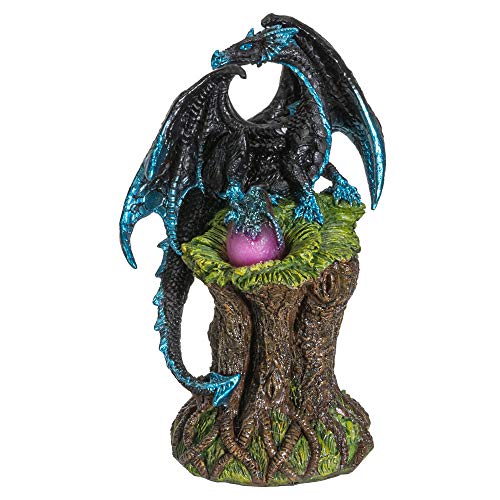 Pacific Giftware Fantasy Blue Dragon Preched on Tree Illuminated with LED Light