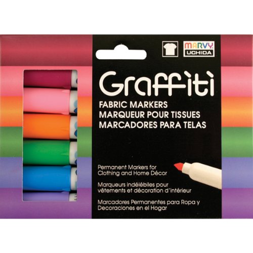 Uchida of America 560-6B Graffiti Fabric Marker Floral Set