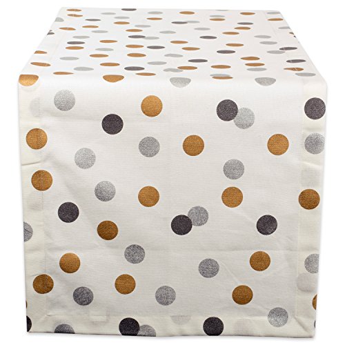 DII Design Metallic Holiday Collection Tabletop Kitchen Linens, Tablecloth, 14x108, Sparkly Confetti