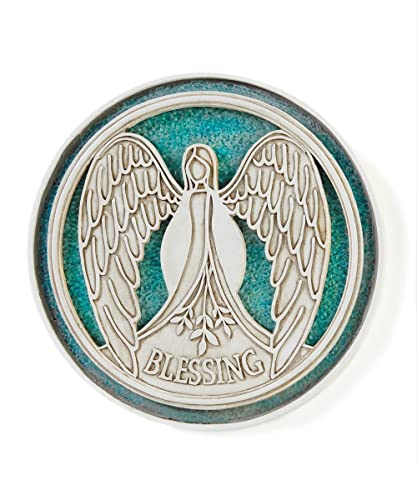 Giftcraft 717572 Angel Blessing Stepping Stone and Wall Plaque, 10.2-inch Diameter
