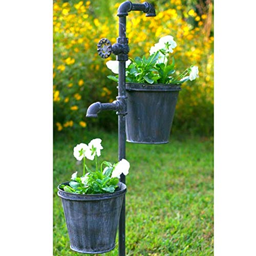 CTW Faucet Garden Stake with Two Planters from Colonial Tin Works