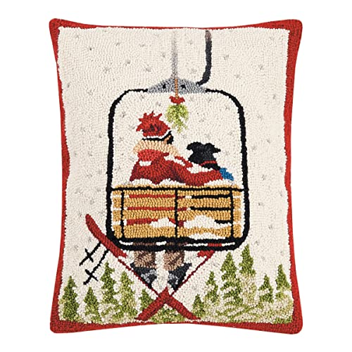 Peking Handicraft 31ML482C20OB Holiday Ski Lift Hook Pillow, 16 X 20