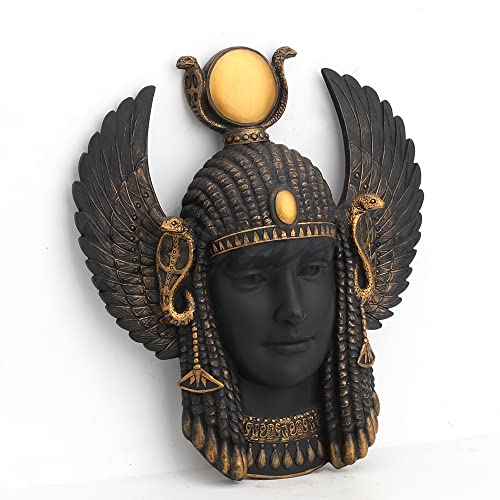 Unicorn Studio Veronese Design Egyptian Art Deco Goddess Isis Wall Plaque Resin Black Gold Finish