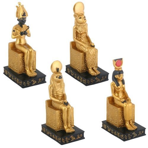 Pacific Trading Egyptian Seated Gods Figurine Decoration, Set of 4