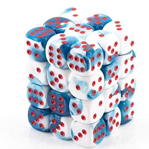 Chessex Says: CHX26857 D6 12mm Gemini Astral Blue-White/Red (36)