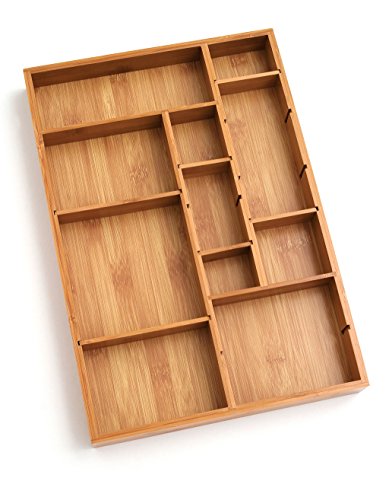 Lipper International Bamboo Kitchen Drawer Dividers - Set of 2