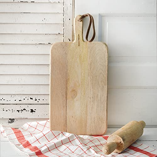 CTW Colonial Tin Works 510460 Plank Cutting Board with Leather Strap, 20.50-inch Height