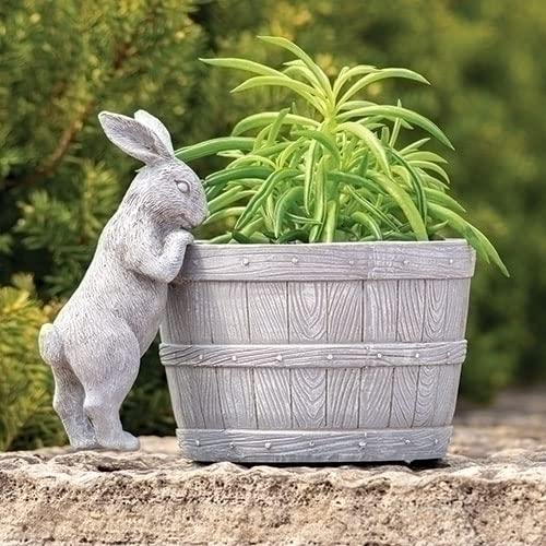 Giftware by Roman Inc., Garden Collection, 7.5" H Bunny Bucket Planter ,Religious, Inspirational, Durable (9x6x7)