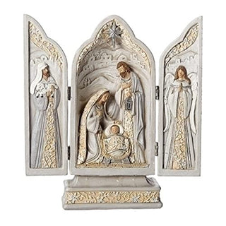 Roman 9.75" Triptych Holy Family Nativity Christmas Figurine
