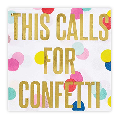 Creative Brands Slant Collections Paper Beverage/Cocktail Napkins, Calls For Confetti