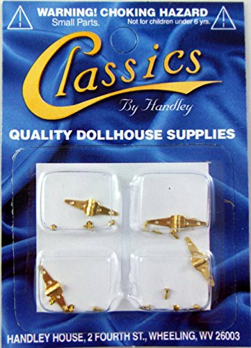 Aztec Imports Dollhouse Miniature DIY Fixtures Fittings Hardware 4 Brass Triangle Hinges