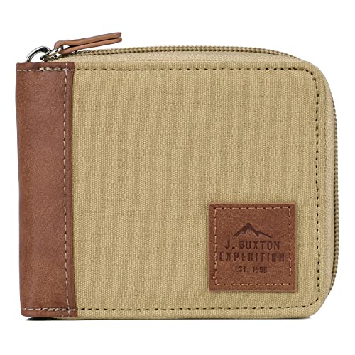 JYS Enterprise J. Buxton RFID Slimfold Zip-Around Wallet Tan