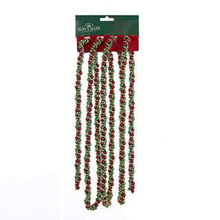 Kurt Adler 9' Decorative Red, Green and Gold Twisted Bead Christmas Garland - Unlit