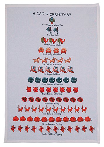 Peking Handicraft Mistletoe & Co. A Cat's Christmas Kitchen Towel, 18" x 26"