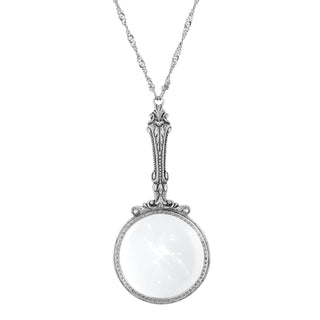 1928 Jewelry Magnifying Glass Pendant Necklace 28 Inch Long - Magnification Power: 2X