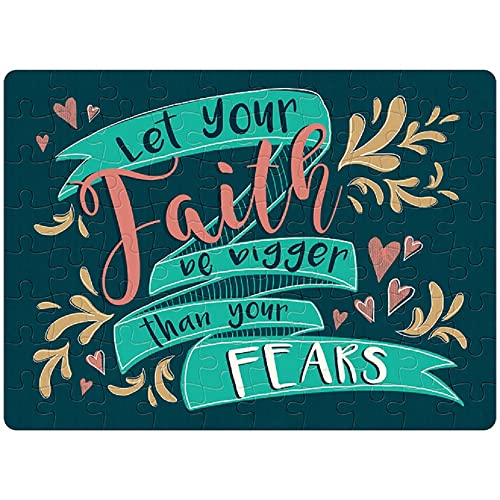 Carson Home 24672 Faith Be Bigger Gift Boxed Puzzle, 8-inch Length, Iridescent Hardboard