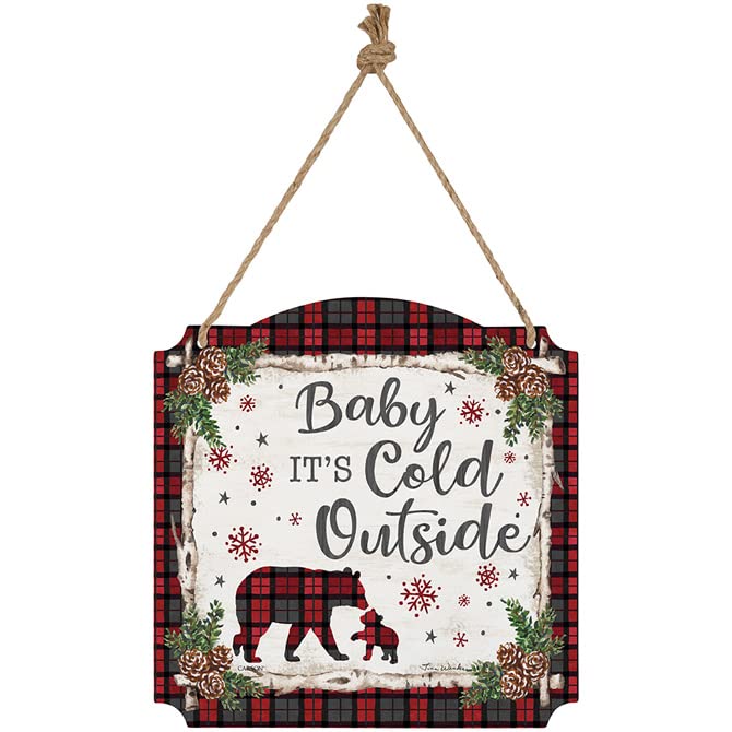 Carson Home Accents Baby It's Cold Outside Metal Wall Décor, 12-inch Square, Metal