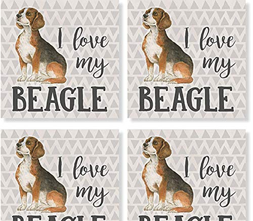 Carson Beagle Square House Coaster Set