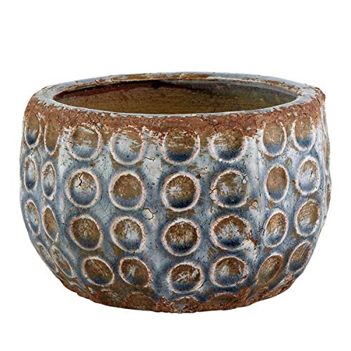 Creative Brands 47th & Main Ceramic Planter/Pot, Small, Blue Circles