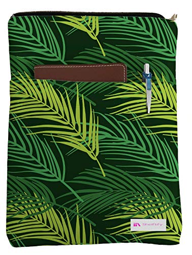 Shelftify Green Leaves Book Sleeve - Book Cover for Hardcover and Paperback - Book Lover Gift - Notebooks and Pens Not Included