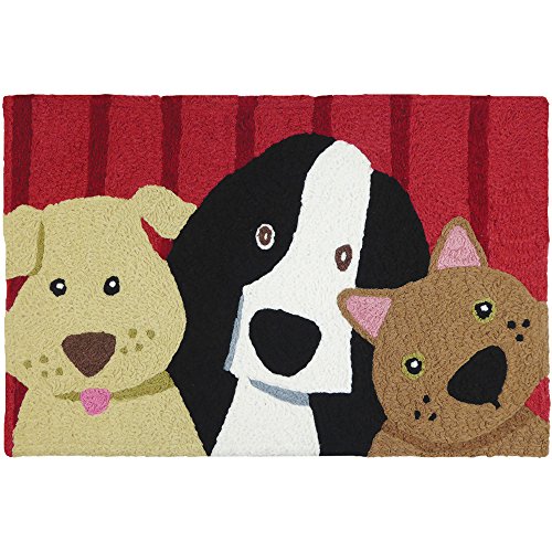 Jellybean Flower Power Dogs 20x30 Washable Accent Rug