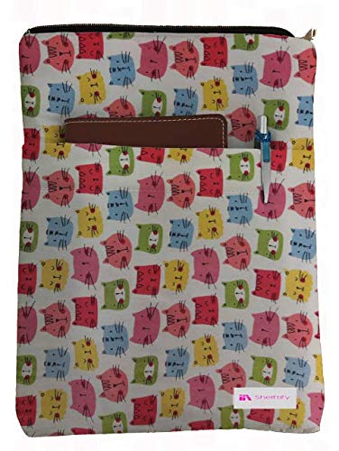 Shelftify Colorful Cats Book Sleeve - Book Cover for Hardcover and Paperback - Book Lover Gift - Notebooks and Pens Not Included