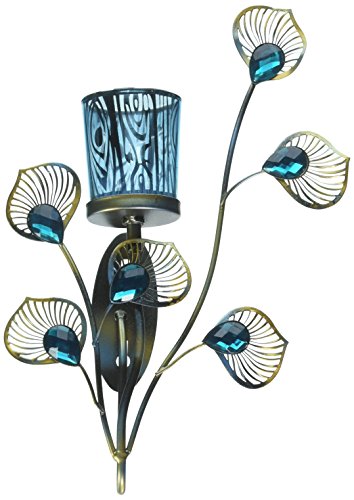 Sigma SLC Zings & Thingz 57073536 Peacock Feather Wall Sconce, Blue