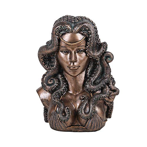 Pacific Trading Giftware Mythical Sea Witch Hybrid Human Octopus Queen Cecaelia Bust Resin Figurine