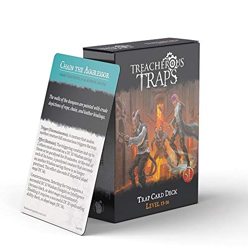 Flying Frog Dungeons and Dragons 5th Edition Deck of Cards – Treacherous Trap Deck: Lvl 13-16 by Nord Games – 50 Cards - Games for Adults and Kids – DND Books – Gaming Accessories - Compatible with D&D 5e