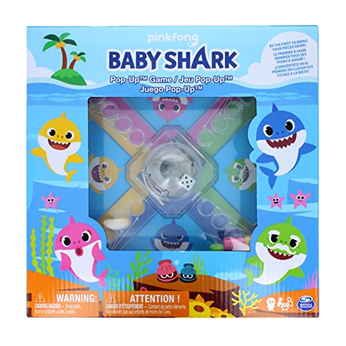 UPD Spin Master Baby Shark Childrens Play Time Pop Up Board Game, Ages 3-8