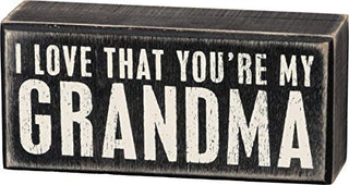 Primitives by Kathy 19445 Classic Box Sign, 5.5" x 2.5", My Grandma