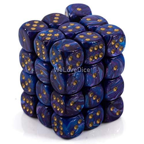 DND Dice Set-Chessex D&D Dice-12mm Lustrous Purple and Gold Plastic Polyhedral Dice Set-Dungeons and Dragons Dice Includes 36 Dice – D6, Various (CHX27897)