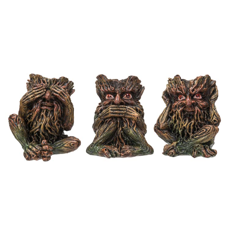 Pacific Trading Giftware Greenman Hear, See, Speak No Evil Figurine, 3.62-Inch Height