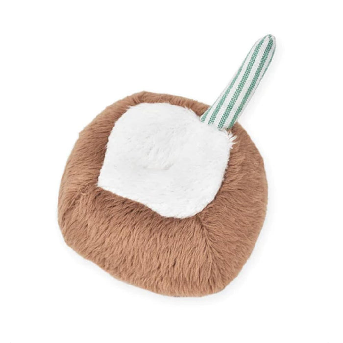 CocoTherapy Coco-Nut Pipsqueak Toy, 7.5 Inch Circumference, Squeaky Plush for Small Dogs