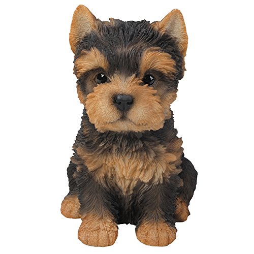 Pacific Trading Giftware Adorable Seated Yorkshire Terrier Puppy Yorkie Collectible Figurine Amazing Dog Likeness Hand Painted Resin 6.5 inch Figurine Great for Dog Lovers Tabletop Decor