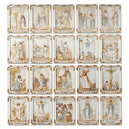 Unicorn Studio Veronese Design The Mysteries of The Rosary Wall Plaque Set