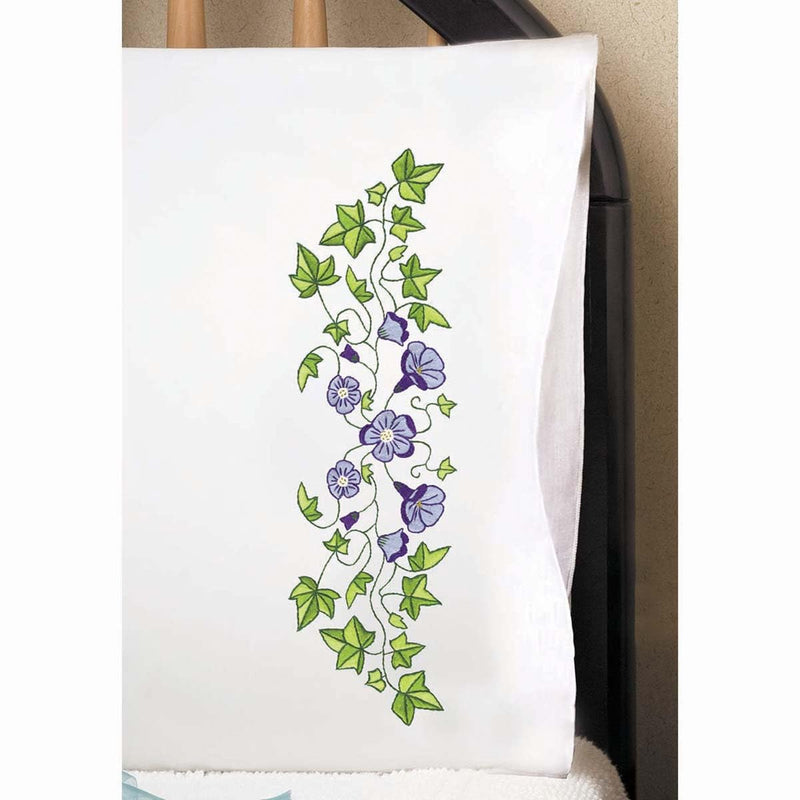 Tobin Floral Vine Stamped for Embroidery Pillowcases