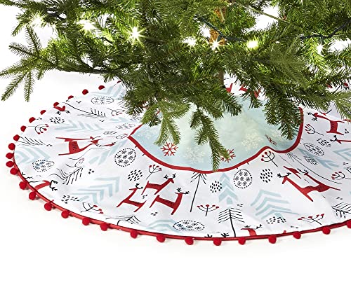 Giftcraft 682747 Christmas Double Sided Tree Skirt, 48 inch, Polyester