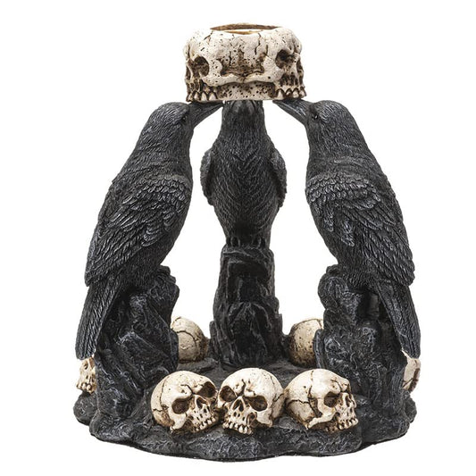Pacific Trading Giftware Raven Backflow Incense Burner, 5.25-inch Height, Cold Cast Resin